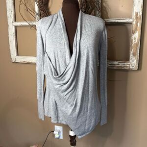 Abercrombie and Fitch womens asymetrical side zip sweater gray size small cozy s